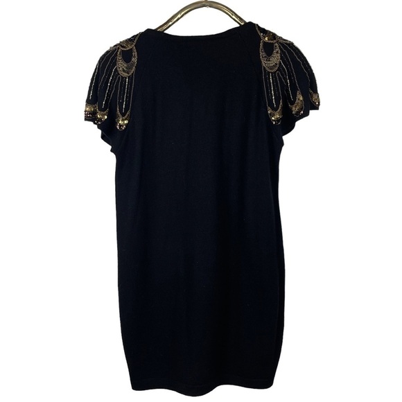 NANETTE LEPORE KARTIKA MERINO WOOL SEQUIN EMBELLISHED MINI DRESS - Picture 6 of 15